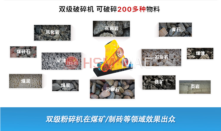 破碎滑石用華盛銘1412型雙級破碎機出料均勻，多少錢